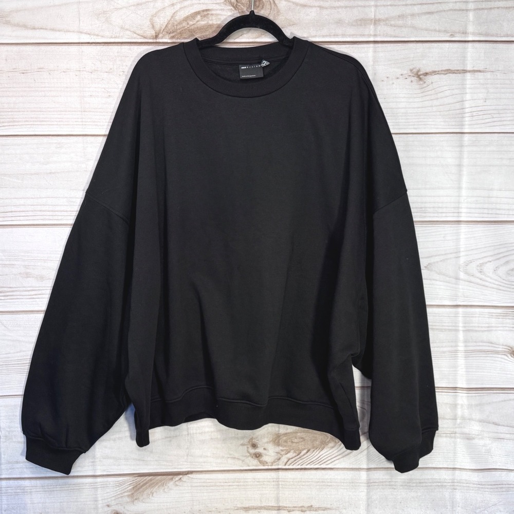 ASOS DESIGN essential extreme oversized sweatshirt in black 2XL Crew Neck